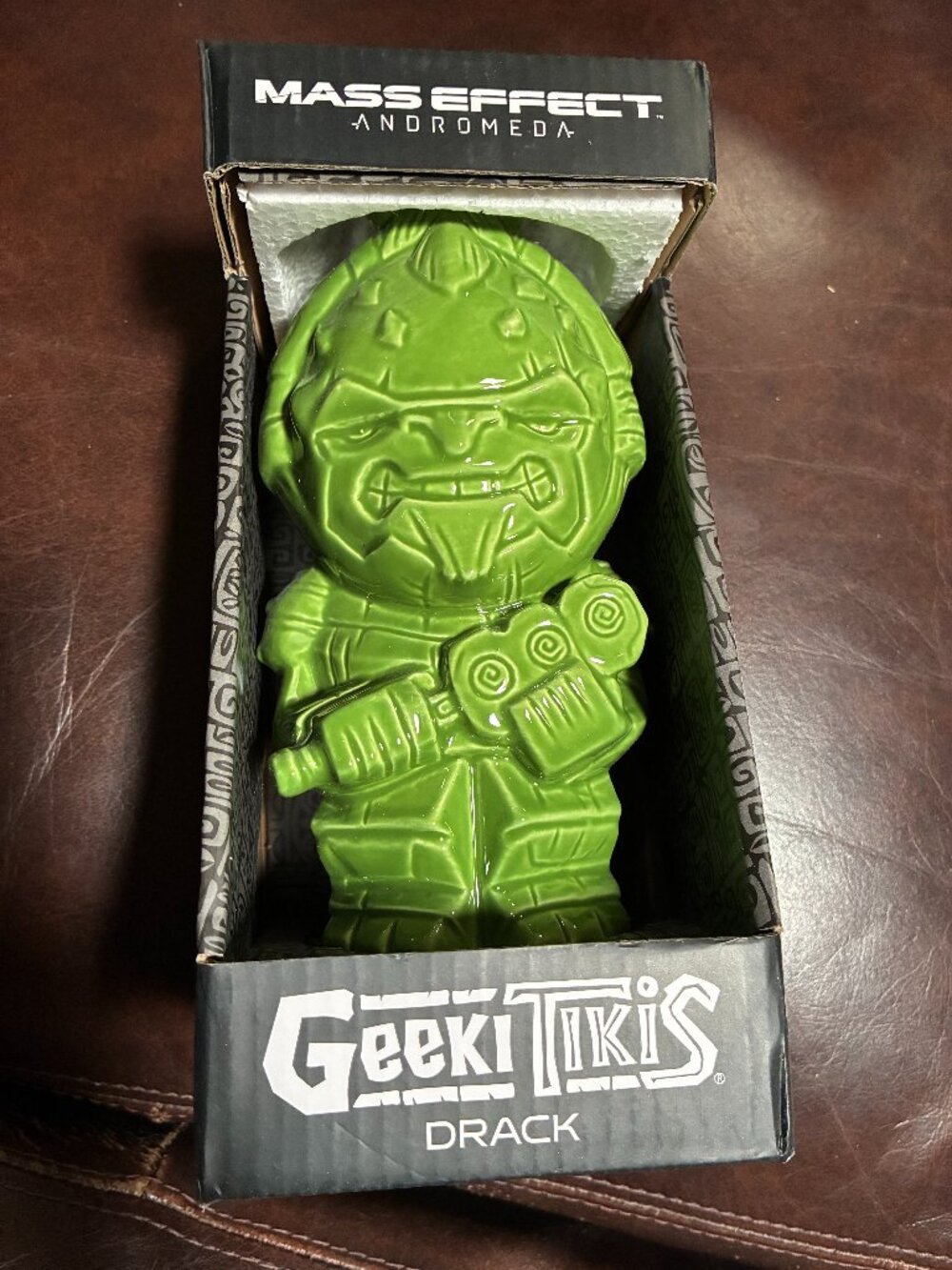 Geeki Tikis Mass Effect Drack Tiki Mug Andromeda Green. Approx. 8" tall.